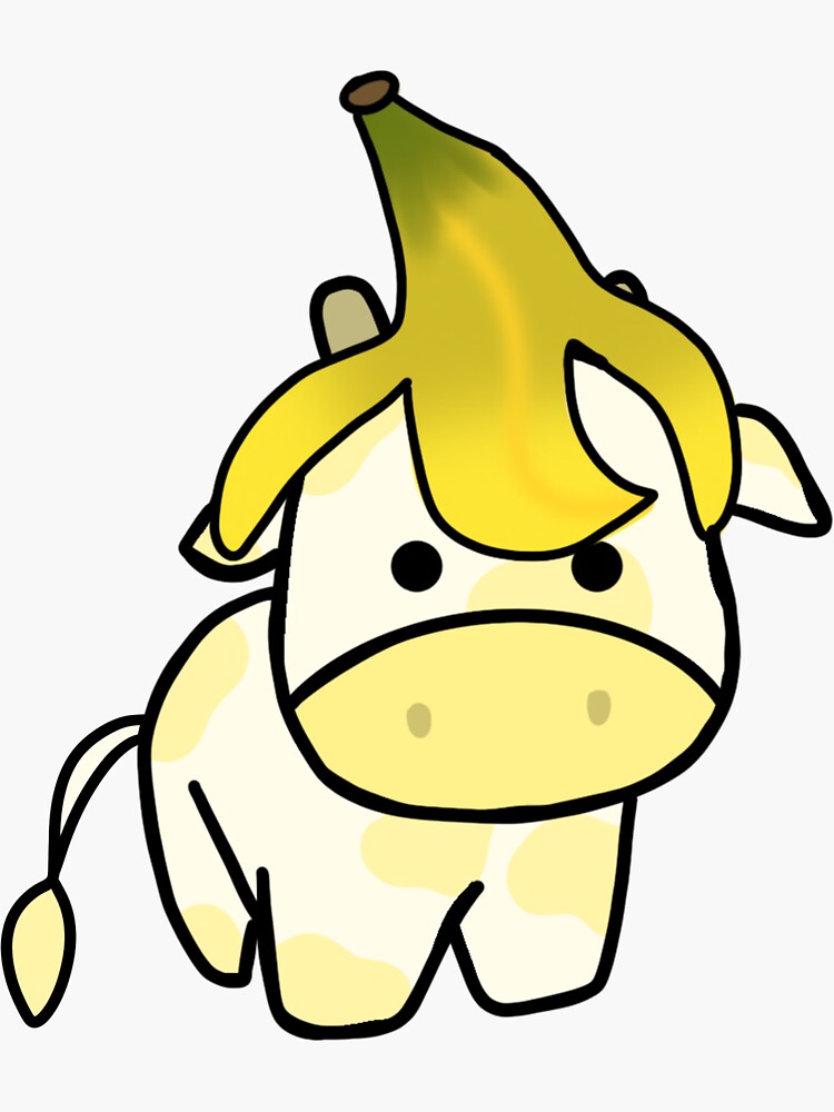"Banana Strawberry Cow" Sticker by MelonyPrints Redbubble