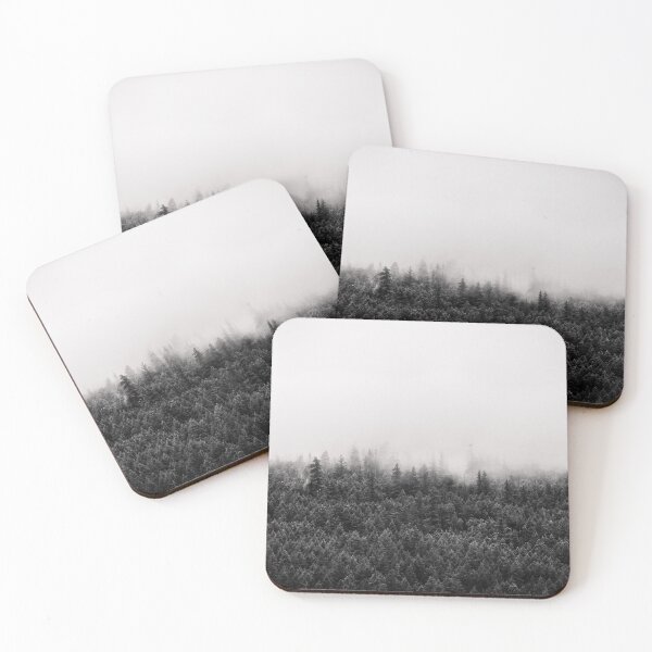Item preview, Foggy Mountain Forest Black and White designed and sold by Amy Mitchell.