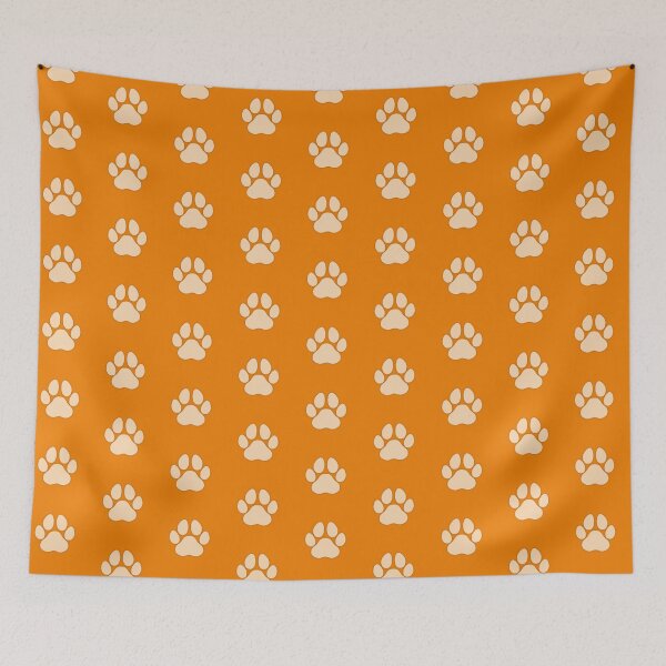 Aperçu de l'œuvre Empreinte de patte - Orange créée et vendue par WJ Design.
