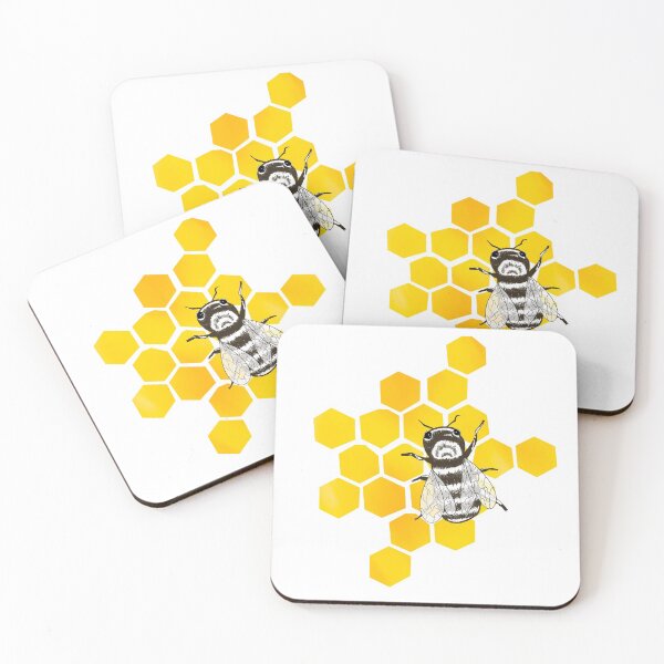 Item preview, Honeycomb Bee Sticker designed and sold by h DESIGNS.