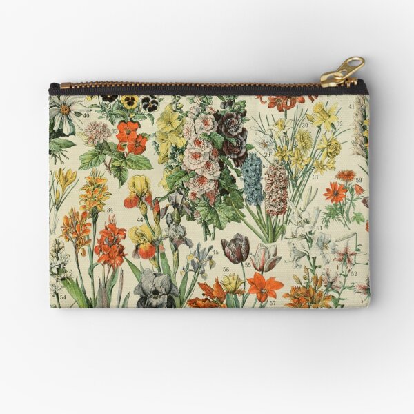 Adolphe Millot Fleurs Vintage Flowers Zipper Pouch