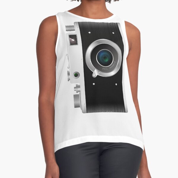 Old rangefinder film camera on a white background Sleeveless Top