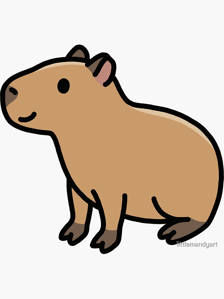 "Capybara" Sticker for Sale by littlemandyart | Redbubble