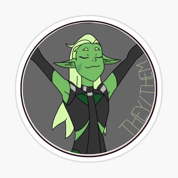She-Ra Double Trouble non-binary they/them pronoun Sticker