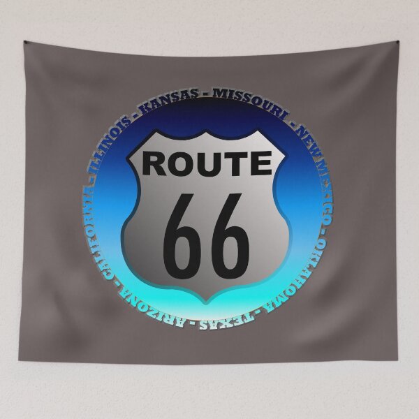 Artikelvorschau, Route 66 mit Staaten entworfen und verkauft von Wildjourne.