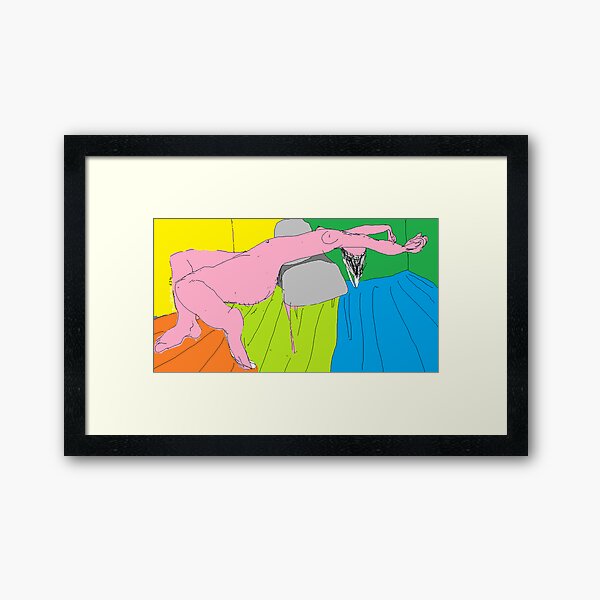 Female Nude/Striptease Dancer -(050214)- Digital artwork/MS Paint Framed Art Print