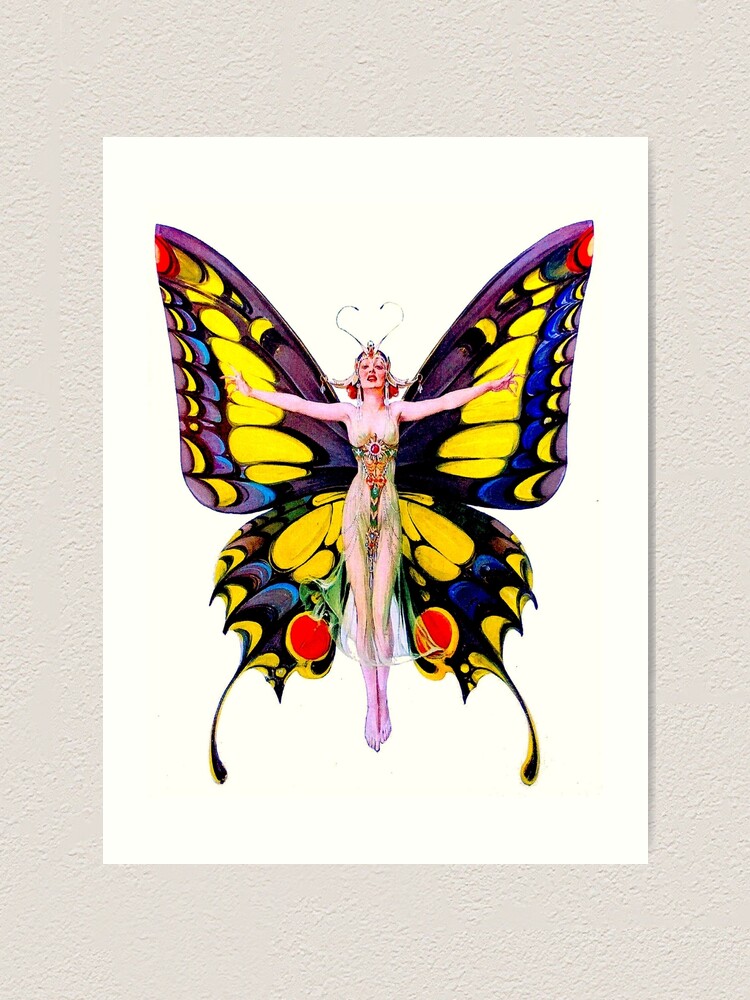 絵画 butterfly Art Deco Butterfly Fine Art Print by F.X. Leyendecker (8x10
