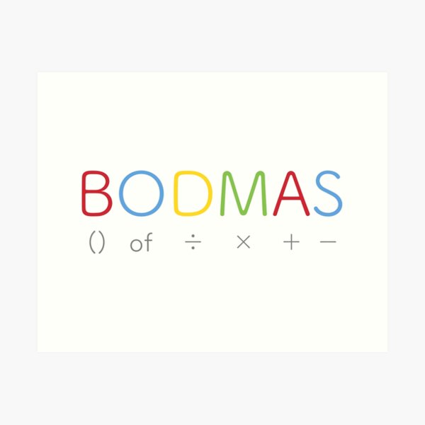 BODMAS - Math Rules Art Print