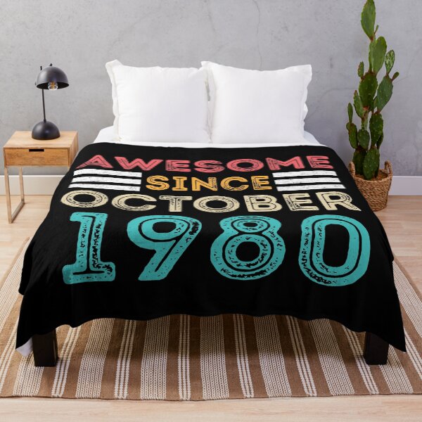 Item preview, Retro Vintage 40th Birthday - Awesome Since October 1980 designed and sold by meedTee.