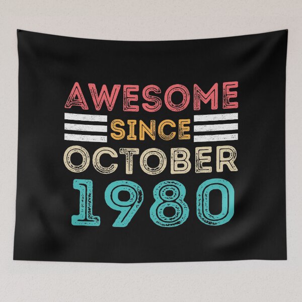 Item preview, Retro Vintage 40th Birthday - Awesome Since October 1980 designed and sold by meedTee.