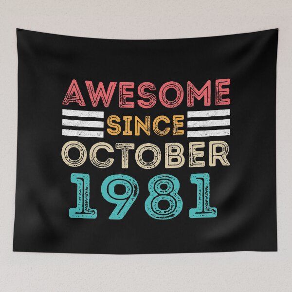 Item preview, Retro Vintage 39th Birthday - Awesome Since October 1981 designed and sold by meedTee.