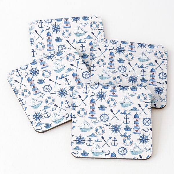 Item preview, Watercolor Nautical Beach Pattern designed and sold by Harpley Design Studio.