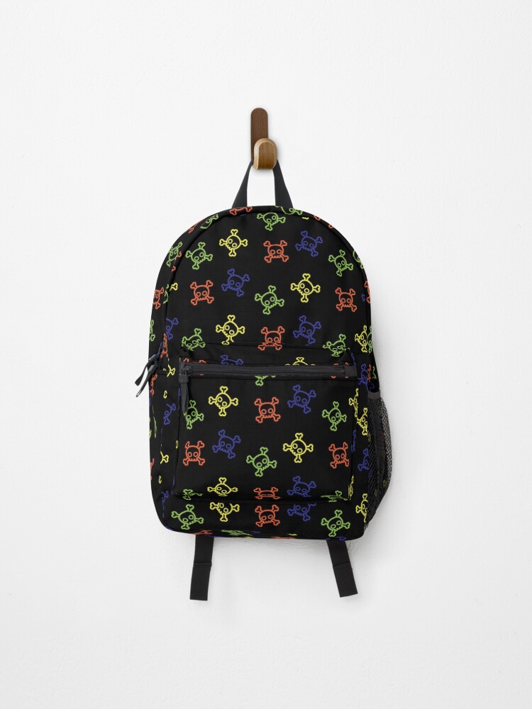 Thumbnail 1 of 3, Backpack, Skull and Crossbones Halloween Colours [Roufxis-Rb] designed and sold by RoufXis.