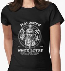 weißer Lotus Tailliertes T-Shirt für Frauen