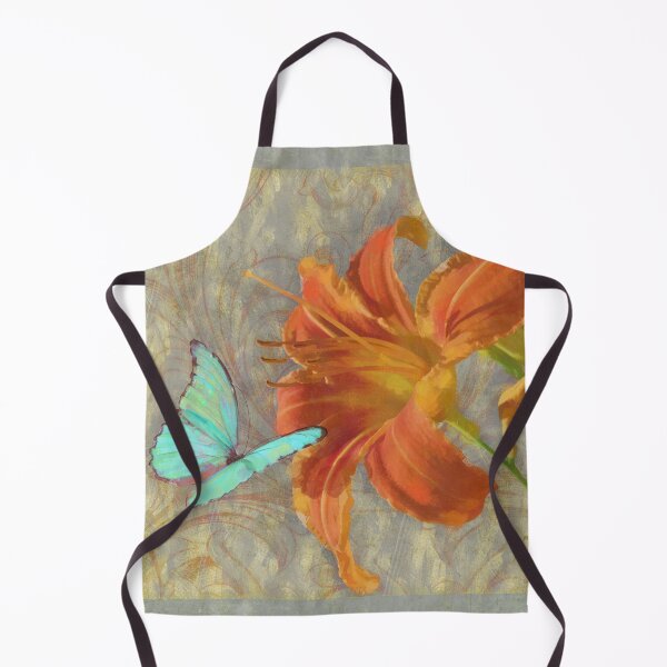 Item preview, Afternoon in Tuscany II orange day lily aqua butterfly designed and sold by Glimmersmith.