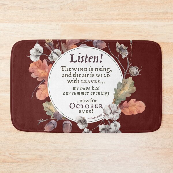 Item preview, Listen! The Wind Is Rising! October Poem in Autumn Watercolor Frame (Night Ruby Remix) designed and sold by RecklessRosey.