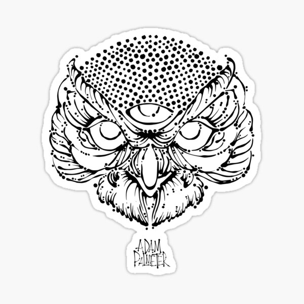 3rd EyevOwlBlack Sticker