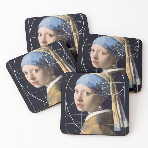 Item preview, Modern Art Vermeer Girl with Pearl Earring Golden Ratio designed and sold by Talia Felix.