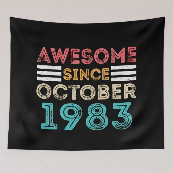 Item preview, Retro Vintage 37th Birthday - Awesome Since October 1983 designed and sold by meedTee.