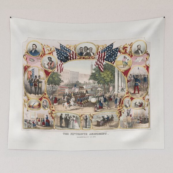 Item preview, The Fifteenth Amendment Celebration Lithograph - Circa 1870 designed and sold by warishellstore.