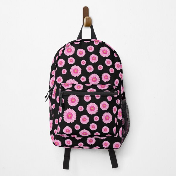 Item preview, Pink Flower, pattern, black designed and sold by oatdreams.