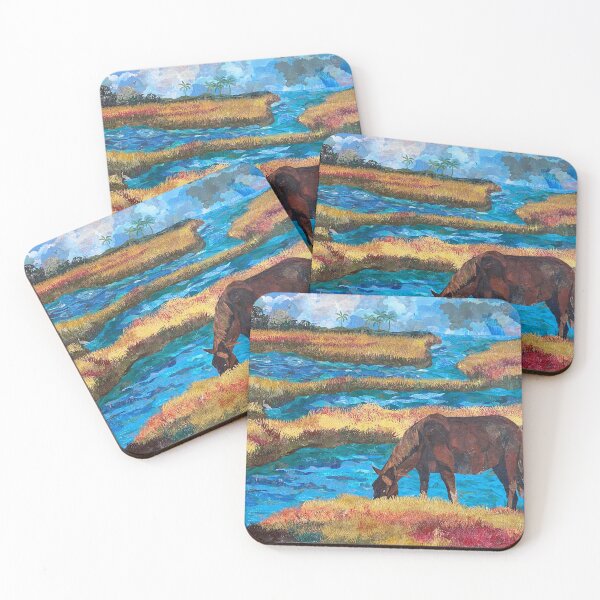 Item preview, Horse grazing in marsh designed and sold by Forrest Fortier.