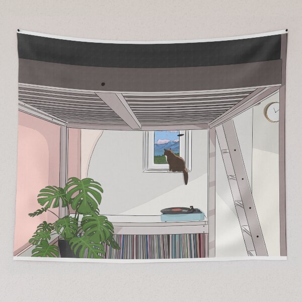 Item preview, room with cat and plant designed and sold by ianisalover.