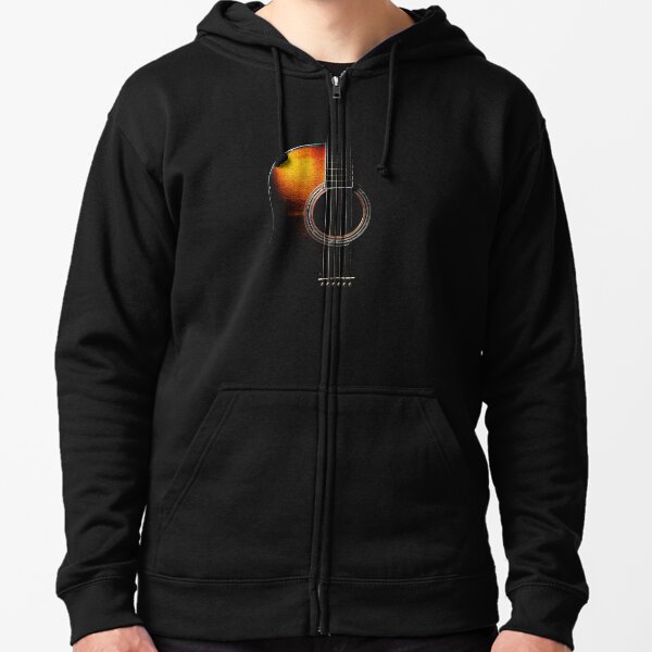 Colour Acoustic Guitar Hi-Lite Zipped Hoodie
