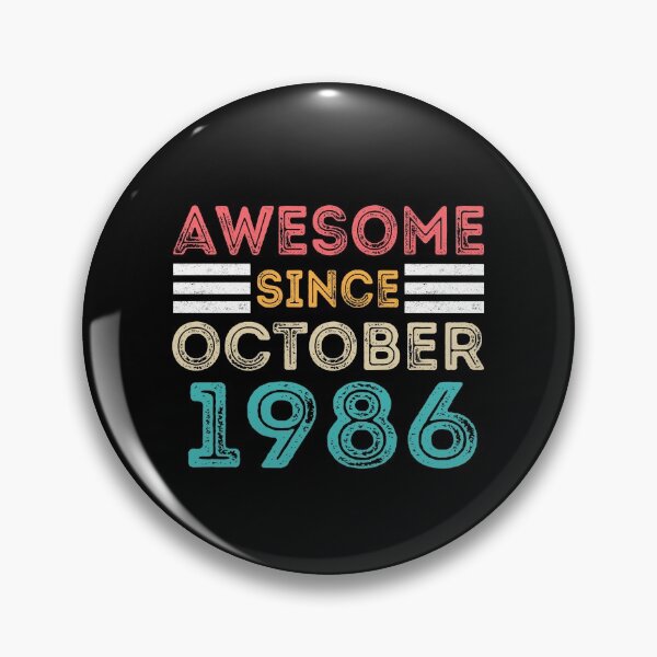 Item preview, Retro Vintage 34th Birthday - Awesome Since October 1986 designed and sold by meedTee.