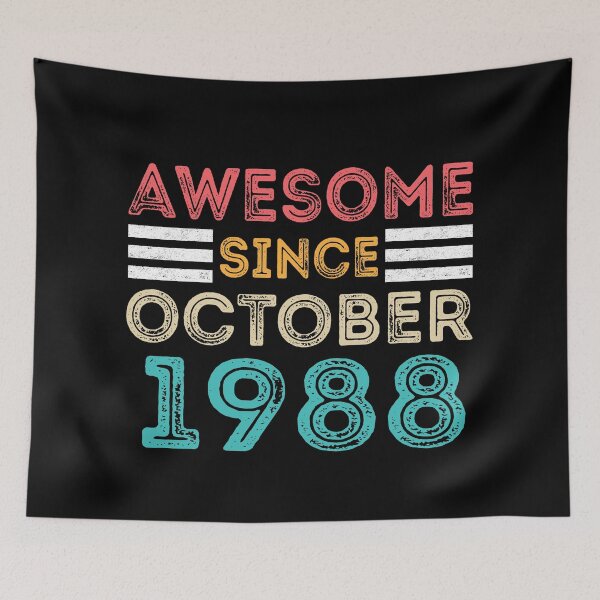 Item preview, Retro Vintage 32nd Birthday - Awesome Since October 1988 designed and sold by meedTee.