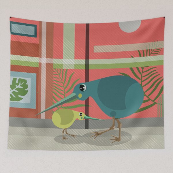 Item preview, Kiwi with a chick designed and sold by piedaydesigns.