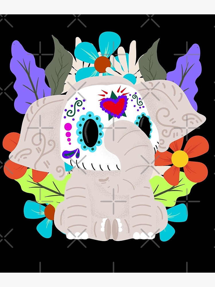 sugar skull elephant figurine