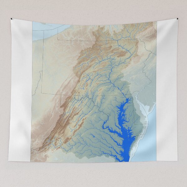 Item preview, Chesapeake Bay Watershed Map - Raw Landscape designed and sold by Watershed Maps.