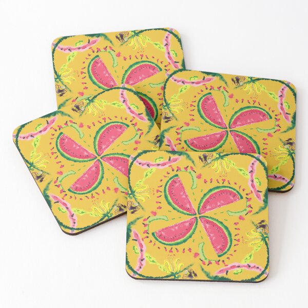 Watermelon honey buzz Coasters (Set of 4)