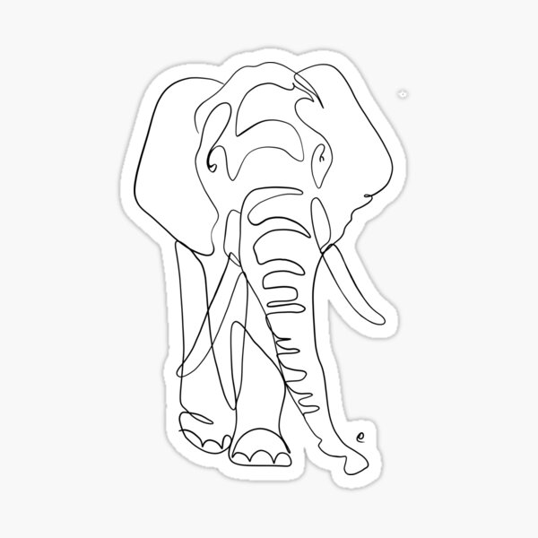 Item preview, Elephant One line art designed and sold by Tinteria.