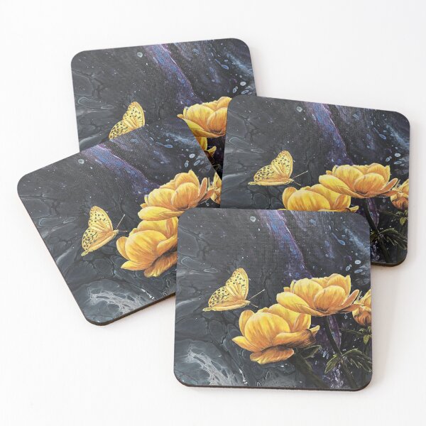 Item preview, Yellow Flowers and Butterfly Painting by Minisa Robinson designed and sold by MinisaRobinson.