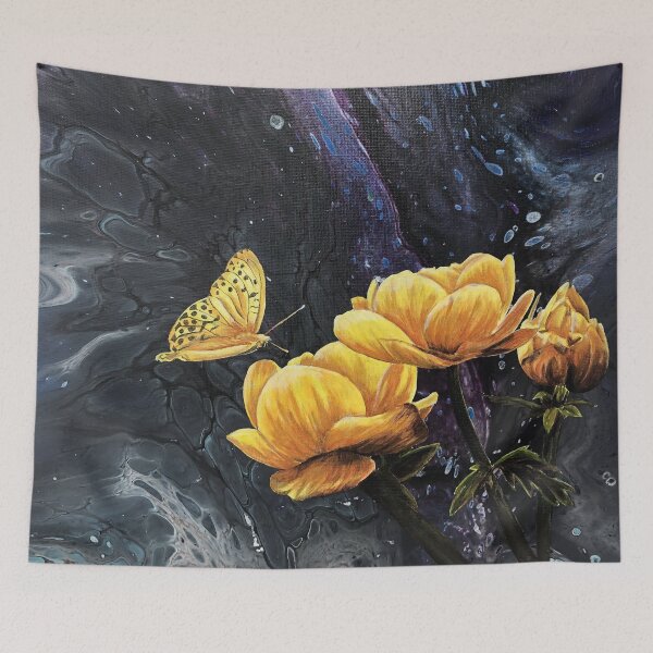 Item preview, Yellow Flowers and Butterfly Painting by Minisa Robinson designed and sold by MinisaRobinson.