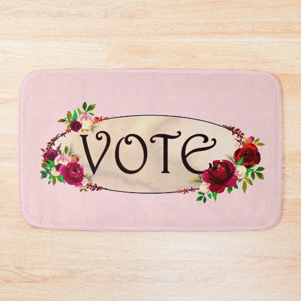 Item preview, "Vote" Red Floral Oval Frame designed and sold by Bumblefuzzies.