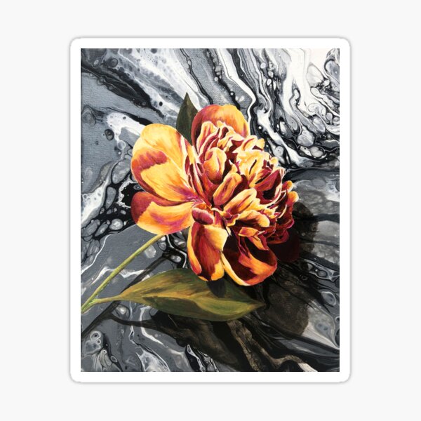 Colorful Flower painted by Minisa Robinson Sticker