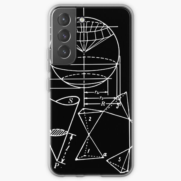Vintage Math Diagrams - white on black Samsung Galaxy Soft Case