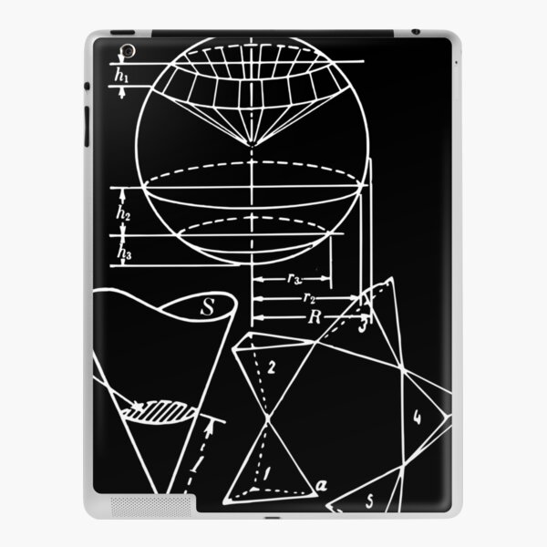 Vintage Math Diagrams - white on black iPad Skin