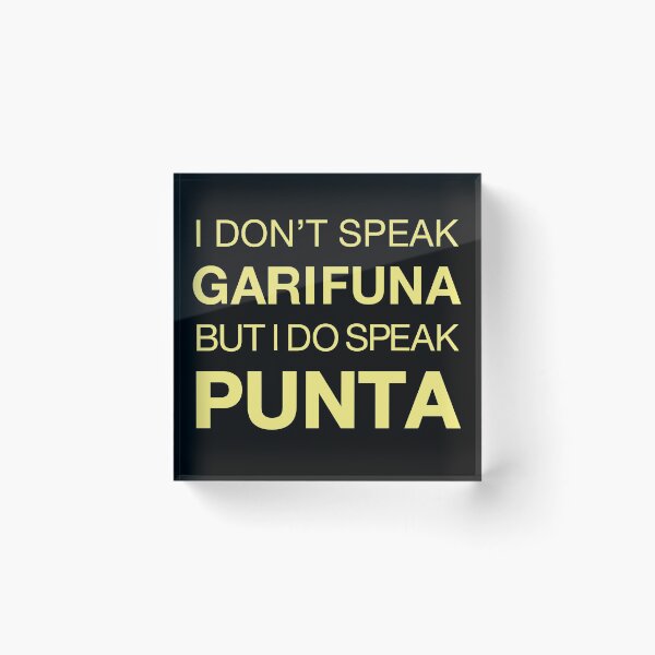 Item preview, I Don't Speak Garifuna in Yellow designed and sold by Teesbelize.