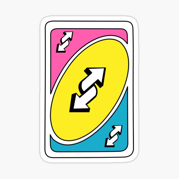 genderfluid pride uno reverse card Sticker for Sale by dallonashby