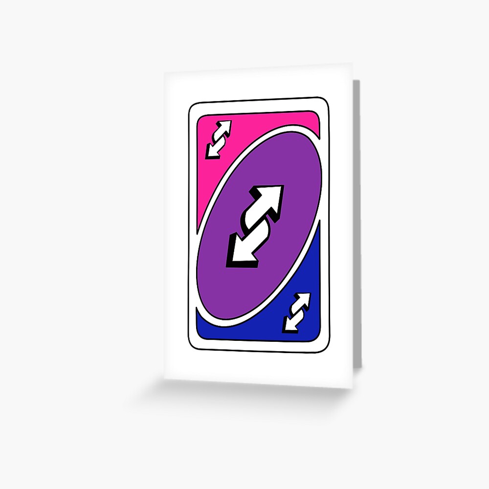 bi uno reverse Greeting Card for Sale by the-mushroomman