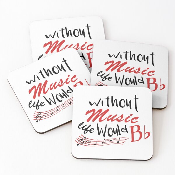 Item preview, Without Music, Life Would B Flat (Black/Red) designed and sold by MusicTeesStore.