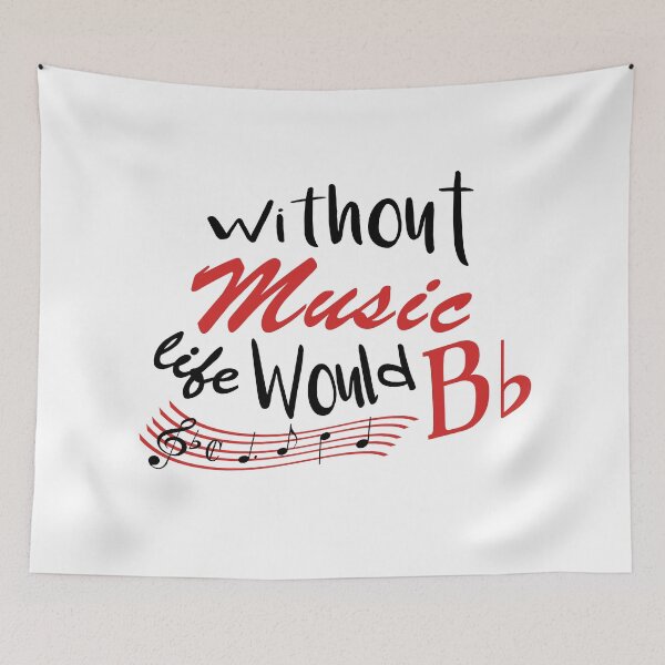 Item preview, Without Music, Life Would B Flat (Black/Red) designed and sold by MusicTeesStore.