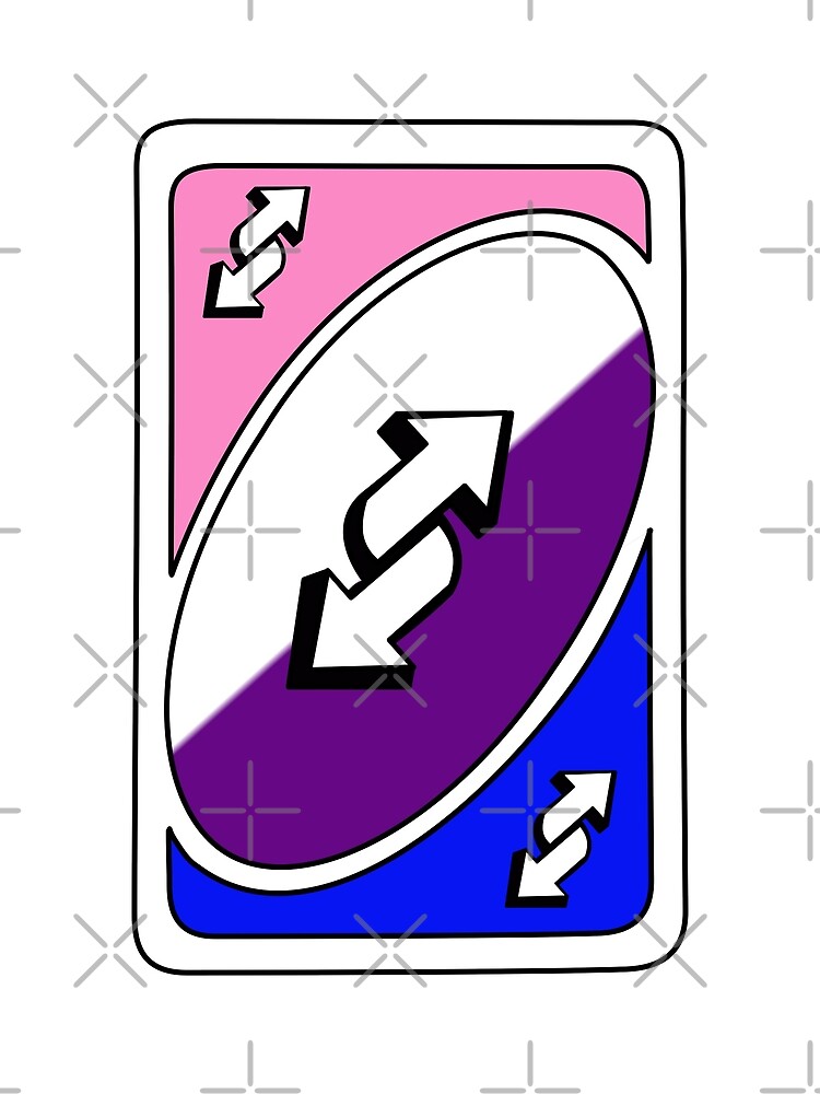 genderfluid pride uno reverse card Sticker for Sale by dallonashby