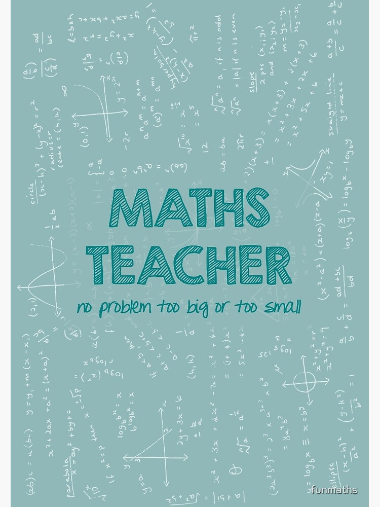 Maths Teacher (no problem too big or too small) - green | Spiral Notebook