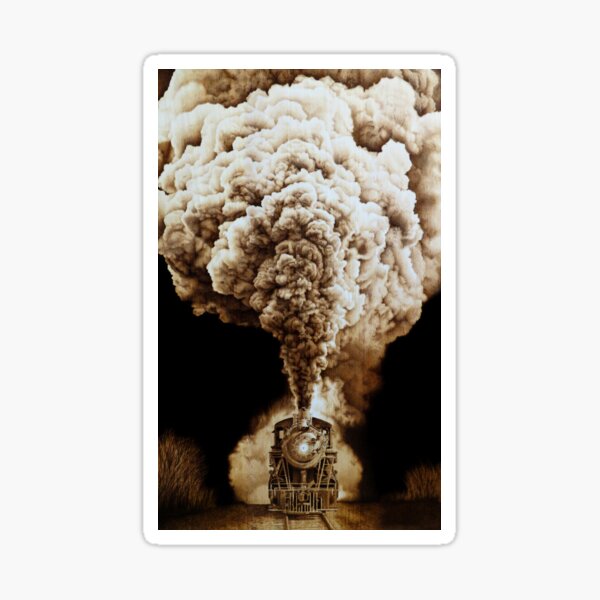 Incredible Steam Train Woodburning by Minisa Robinson Sticker