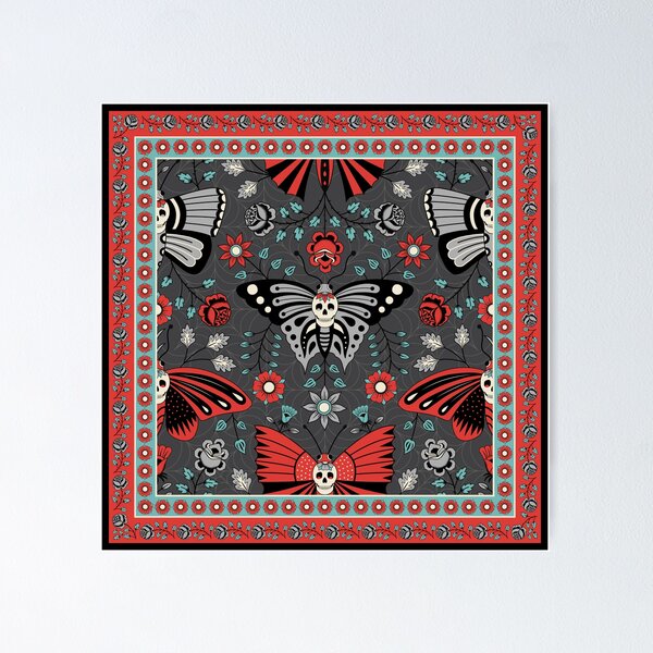 Item preview, Gothic Halloween design featuring Butterflies, Skulls and Flowers designed and sold by Portia Monberg.